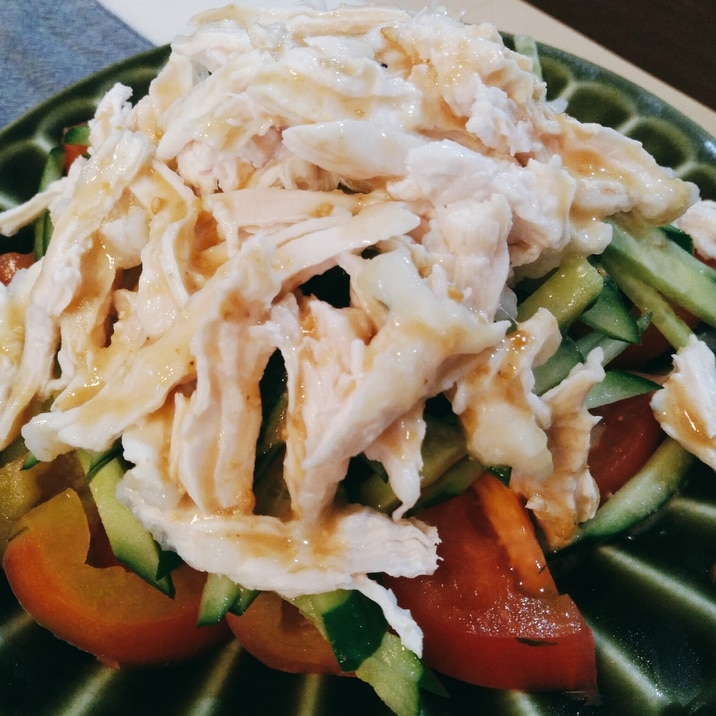 胡麻ドレッシングで簡単!棒々鶏のたれ☆